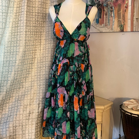 Moda International Floral Sun Dress Size Medium - Picture 1 of 13